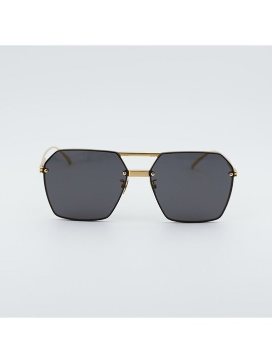 Bottega Veneta BV1045S 001 Sunglasses Gold Square Frame, Grey Lenses main image 5